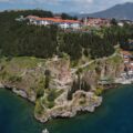 aerial view of houses on mountain