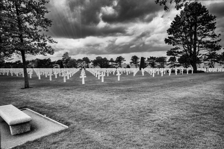 cemetery under cloudy sky