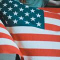 person holding USA flag
